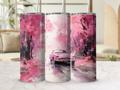 Pink Vintage Car Cherry Blossom Drive Tumbler Wrap | 20oz Tumbler Wrap Sublimation Design PNG | Tumbler Wrap | 20oz_Tumbler_Wrap, corvette, corvette tumbler wrap, Digital_Download, Flare_Wrap, Modern_Wrap, Muscle Cars, Pink Tumbler Wrap, Street_Style, sublimation design, Sublimation_Art, Trendy_Tumbler, tumbler design, tumbler wrap, tumbler wrap png, Tumbler_Design | Gabe Atkins Designs