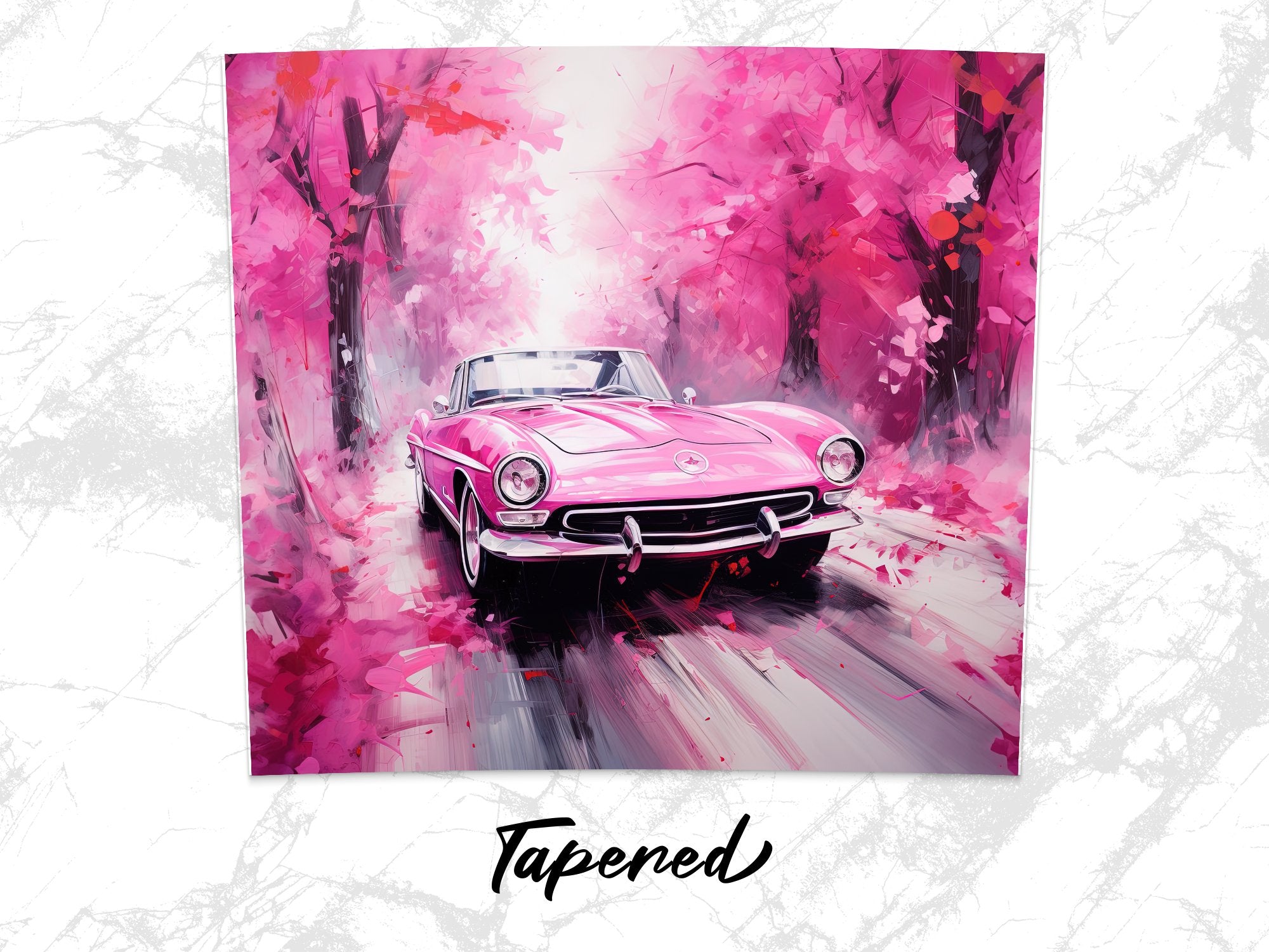 Pink Vintage Car Forest Watercolor Tumbler Wrap | 20oz Tumbler Wrap Sublimation Design PNG - Gabe Atkins Designs