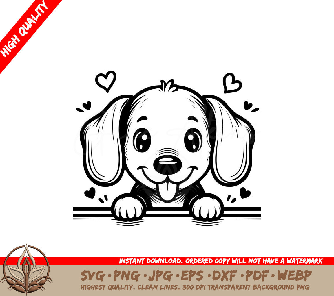 Playful Dachshund Love SVG 
