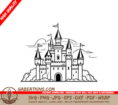  Castle with Flag SVG - Mini Truck Vector Design SVG