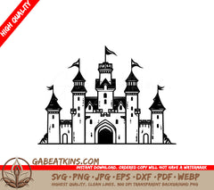  Castle Mini Truck Design SVG - Intricate Vector Emblem SVG