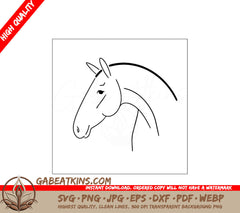 A Horses Head SVG - Portrait of a horse in linear style SVG