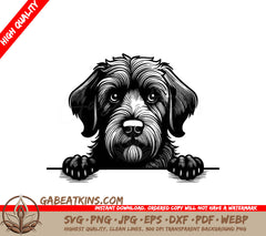  Portuguese Water Dog Wall Peeking SVG - Paws Forward SVG
