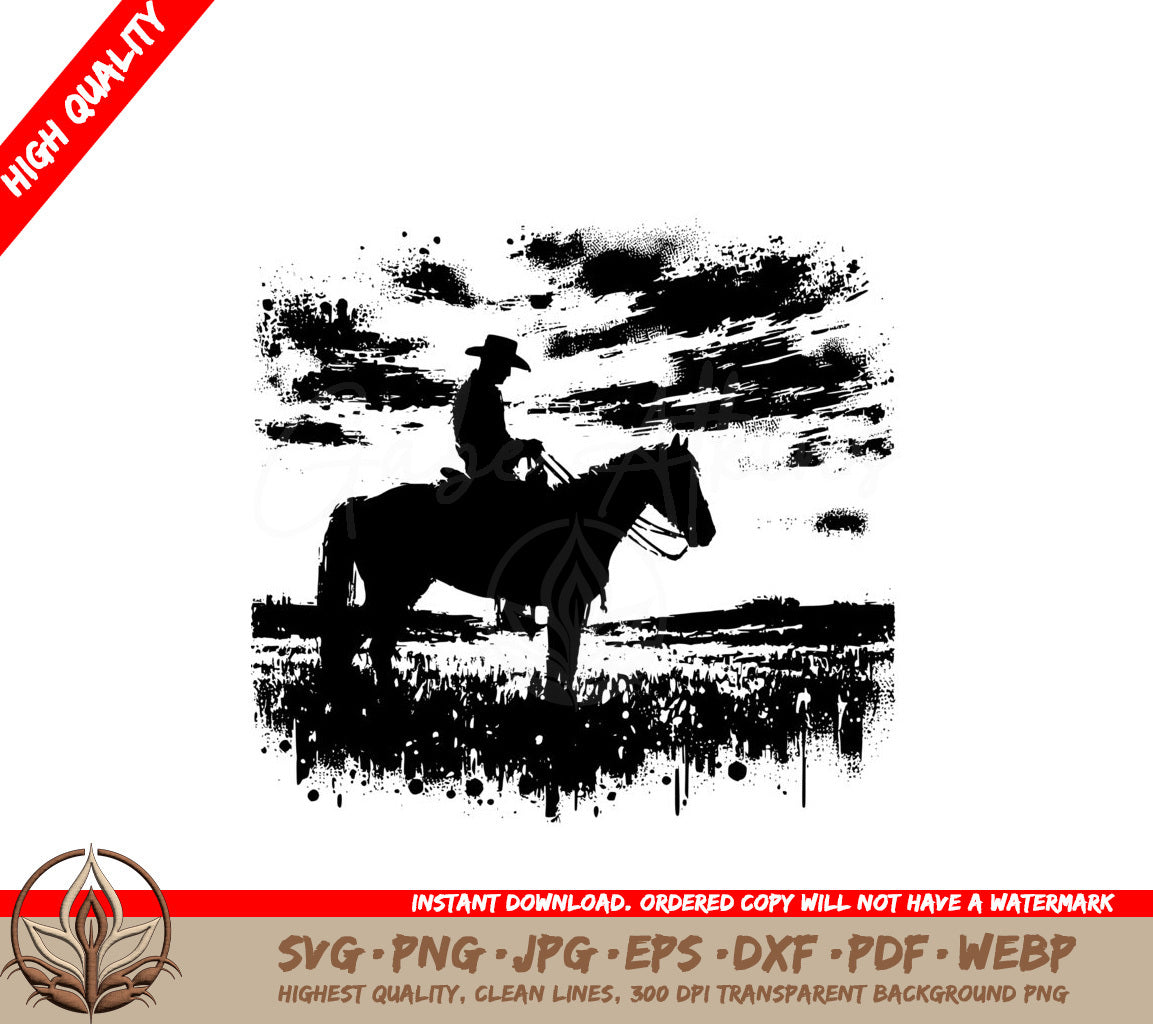 Prairie Cowboy SVG PNG JPG AI PDF DXF EPS and WebP Digital Download 
