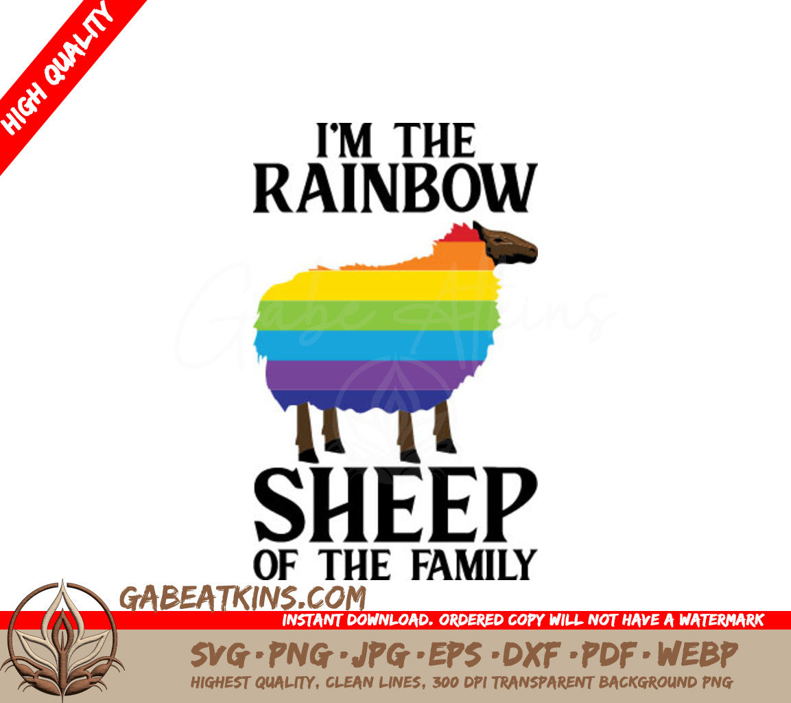 Rainbow Sheep Family SVG - Pride Design SVG