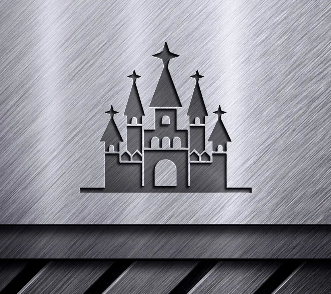  Castle Silhouette SVG with Star - Princess Vector Illustration SVG
