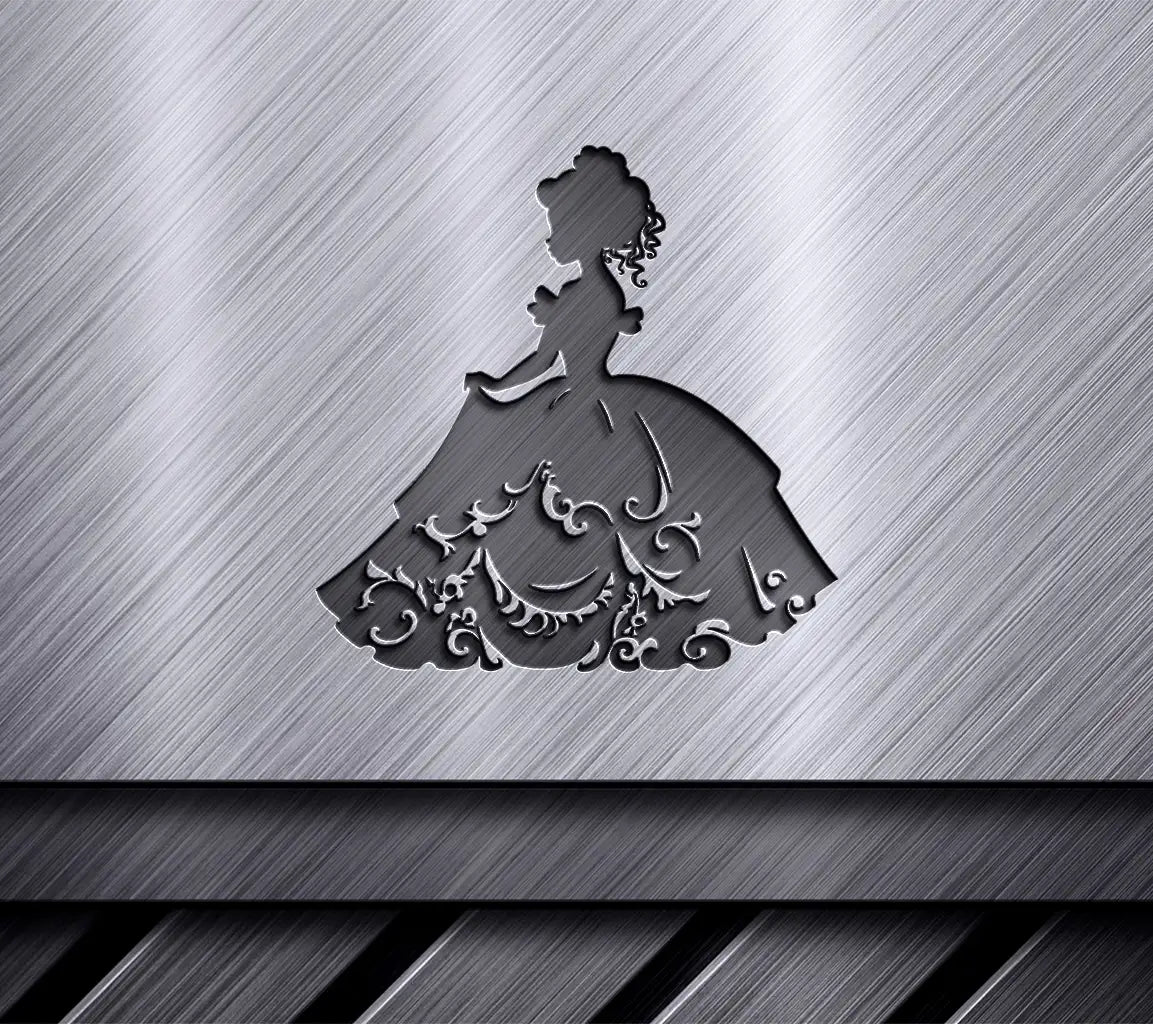  Woman in Long Dress SVG - Princess Silhouette Illustration SVG