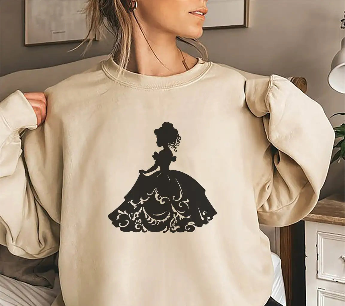  Woman in Long Dress SVG - Princess Silhouette Illustration SVG