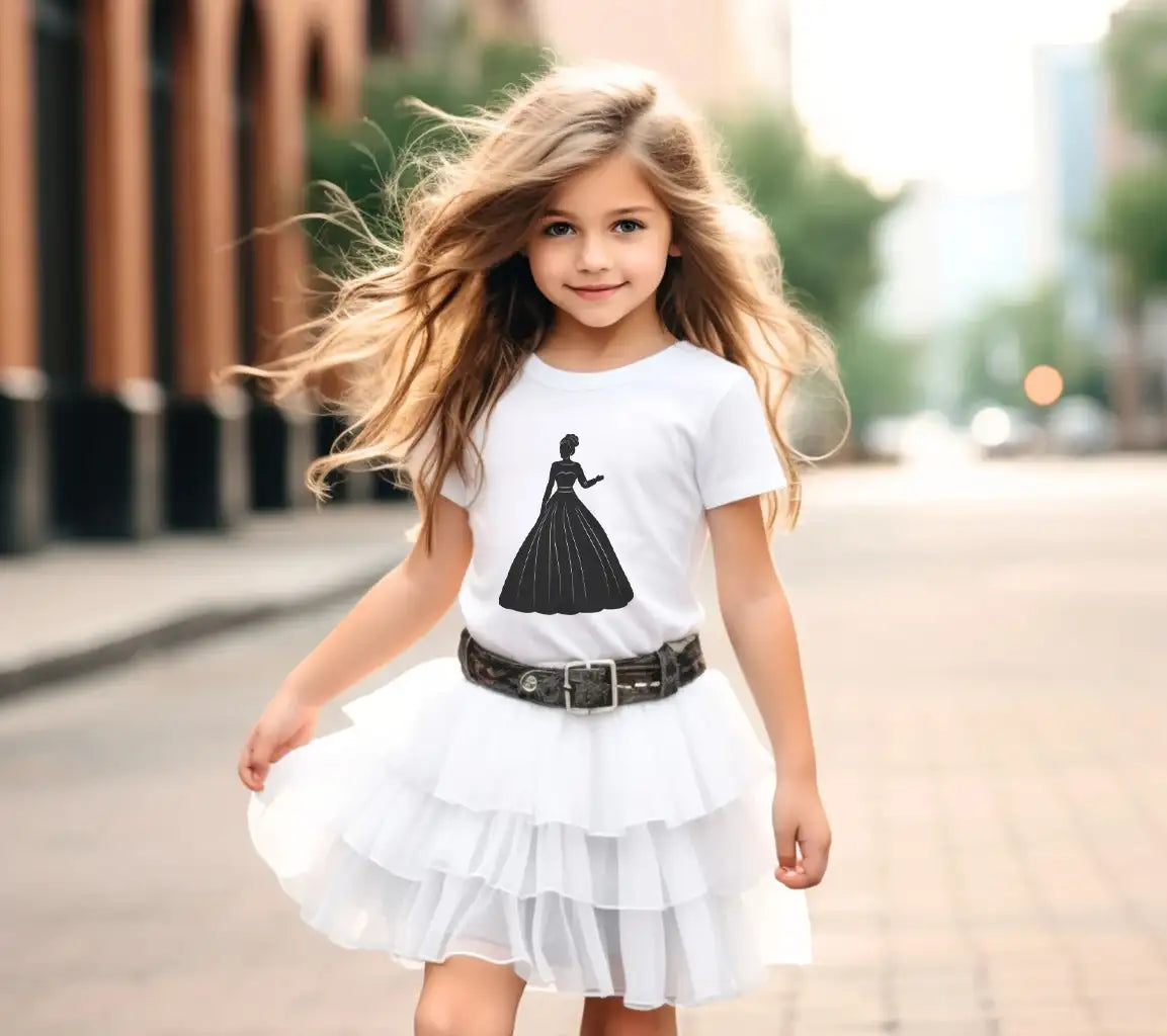 Elegant Black Dress Silhouette SVG - Princess Vector Clipart SVG