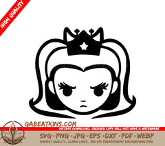  Princess Crown Girl SVG - Minimalist Flat Design Vector Illustration SVG