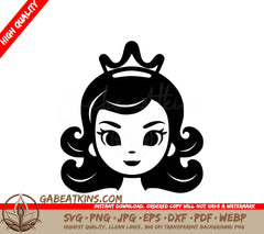  Princess Silhouette SVG - Minimalist Crown Design SVG