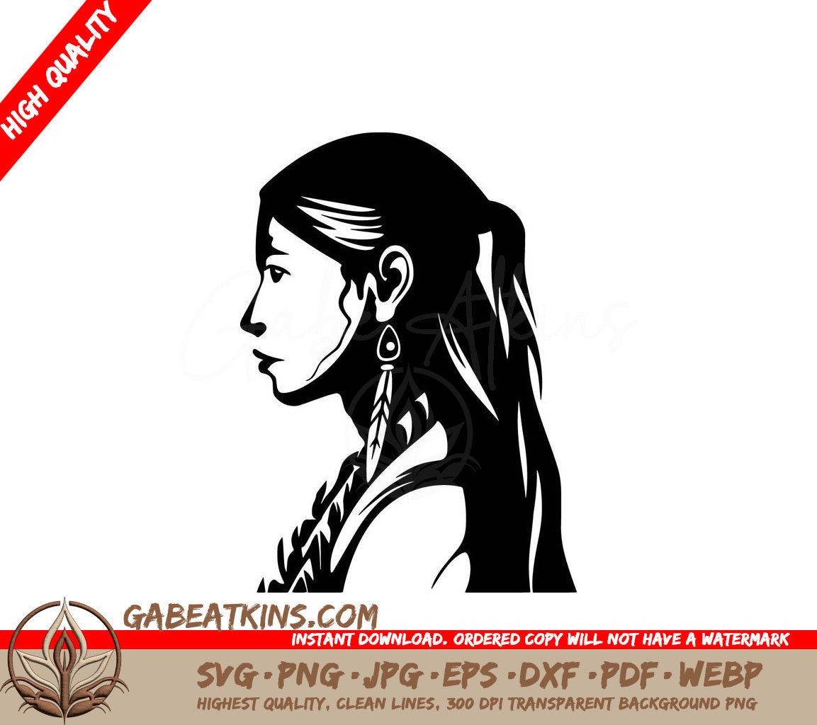  A Woman With Feathers In Her Hair SVG - Proud Heritage Woman SVG
