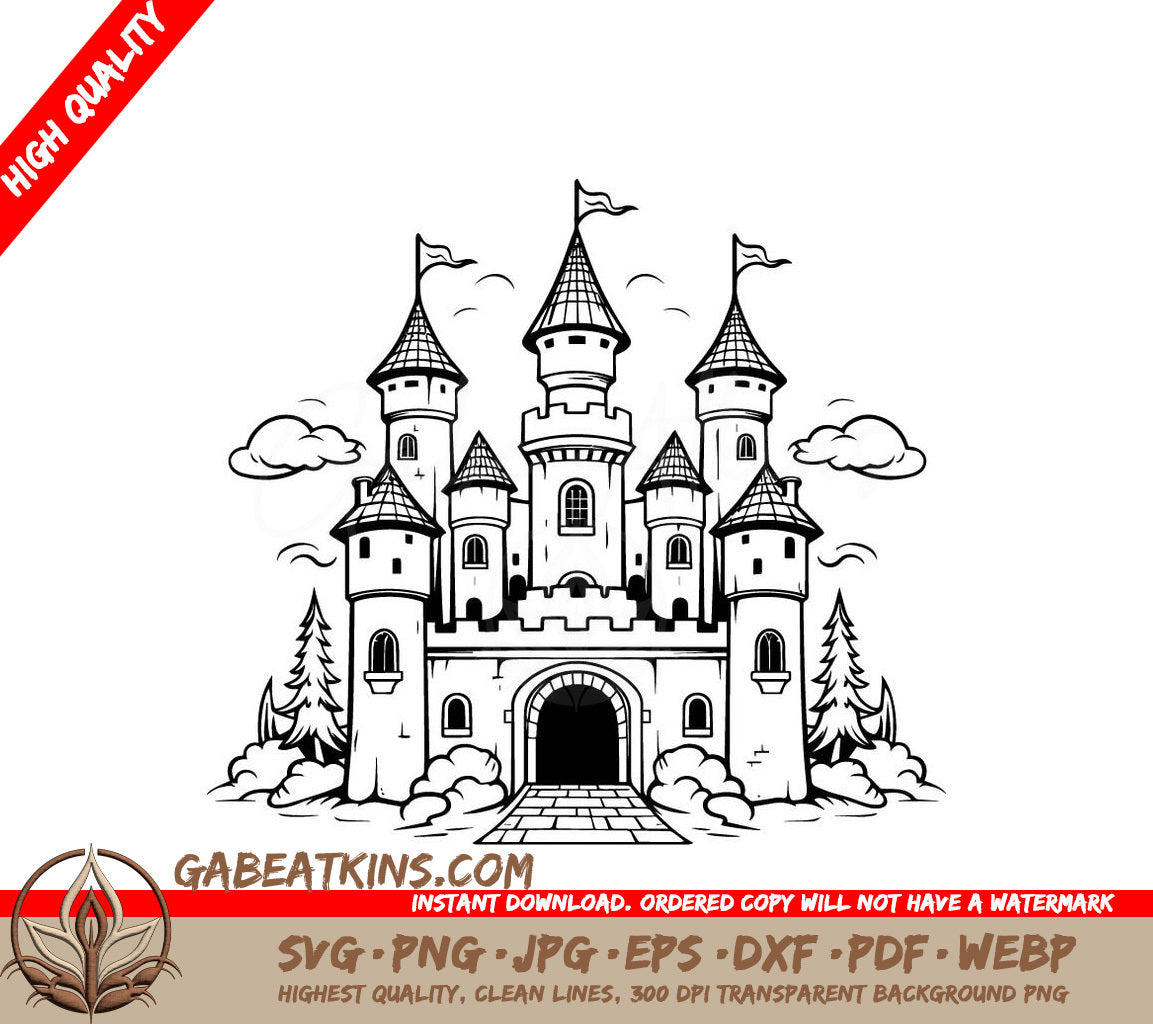  Castle with Flag SVG - Quest for the Crystal Skull SVG