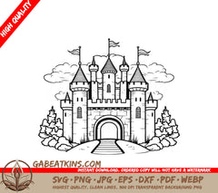  Castle with Flags SVG - Alchemy & Magic Quest for the Philosophers Stone SVG
