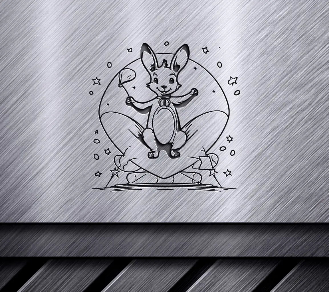  Rabbit with Wand SVG - Coloring Book Illustration SVG