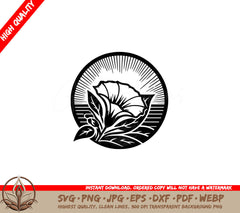 Radiant Morning Glory SVG PNG JPG AI PDF DXF EPS  WebP - Digital Download 
