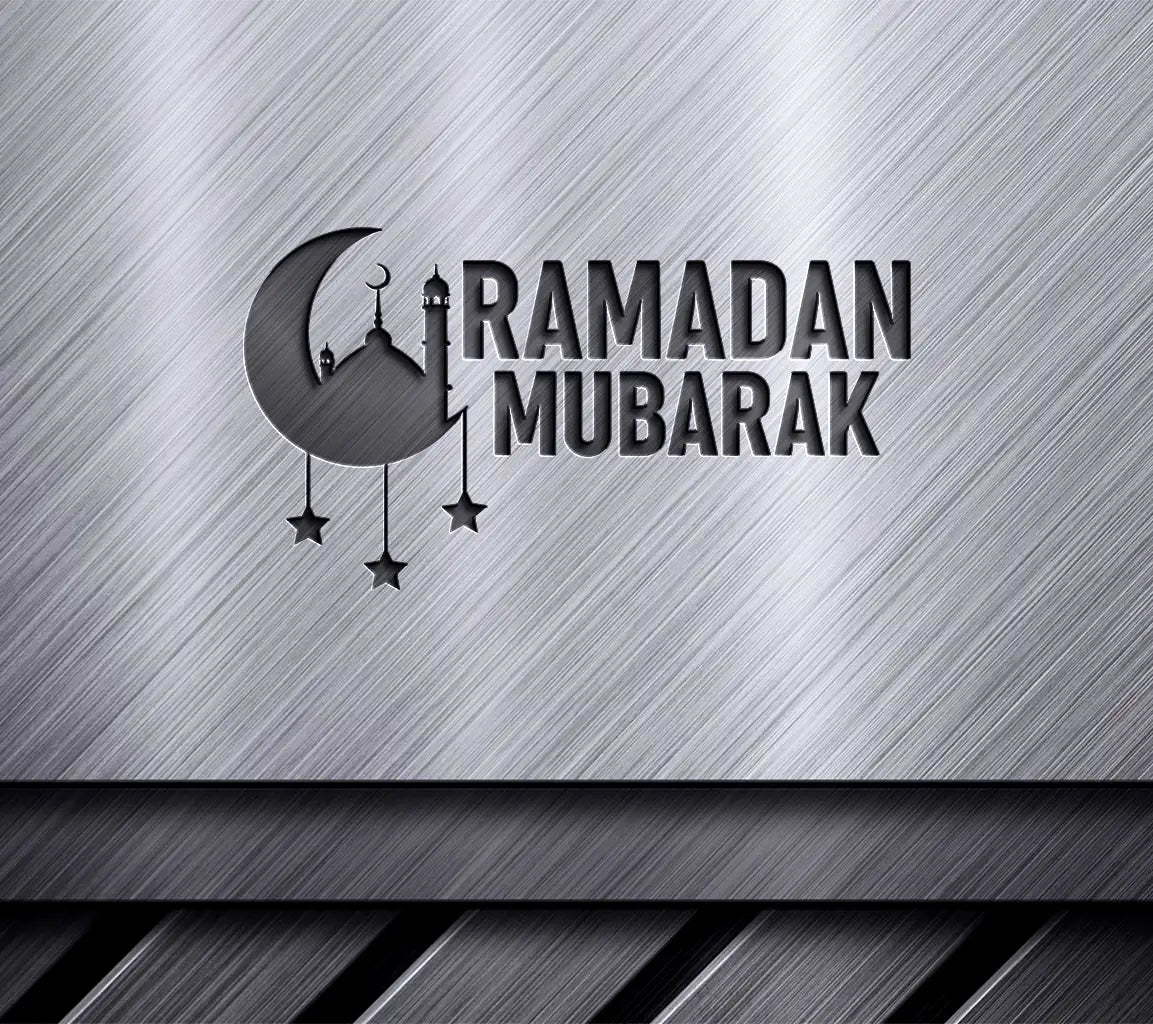 Ramadan Mubarak SVG Design -  Crescent Moon & Stars SVG