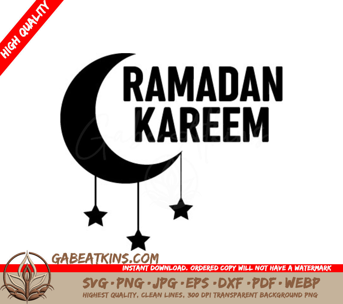 Ramadan Kareem  Crescent Moon Design SVG SVG