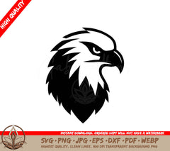 Regal Avian Eagle Logo Mark - Skyward Sentinel Black Vector Eagle SVG 