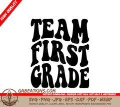 Retro First Grade Team SVG -  Design SVG