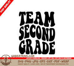 Retro Second Grade Team SVG -  Design SVG