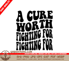 Retro  A Cure Worth Fighting For Breast Cancer Awareness SVG SVG