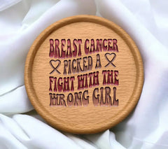 Breast Cancer Picked The Wrong Girl - Retro SVG Design SVG