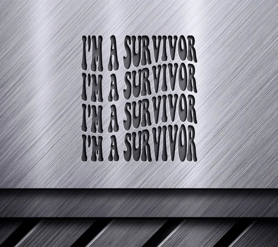 Retro Breast Cancer Im a Survivor SVG Cut File SVG