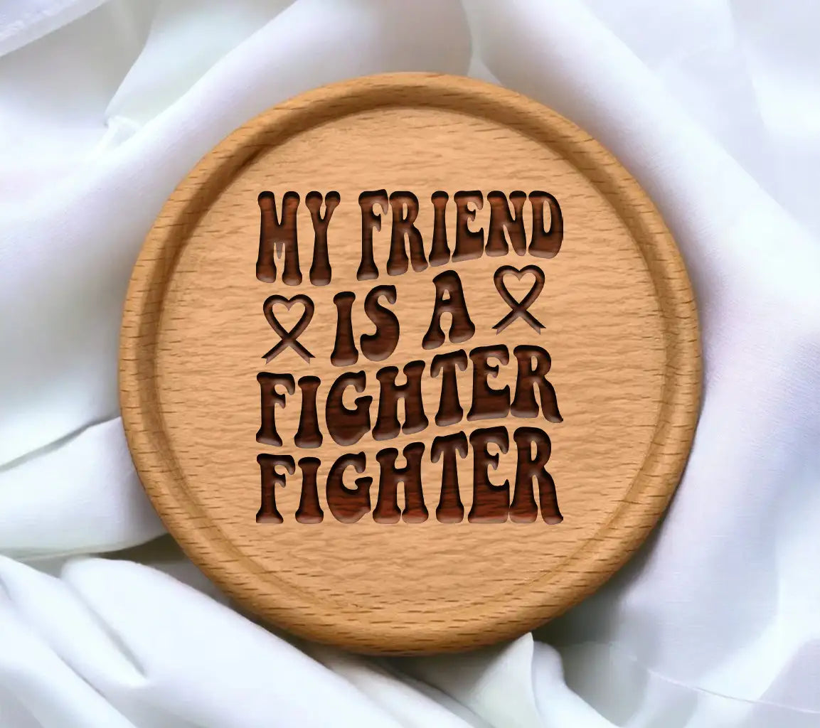 My Friend Is A Fighter Retro  SVG Poster - Breast Cancer Awareness SVG