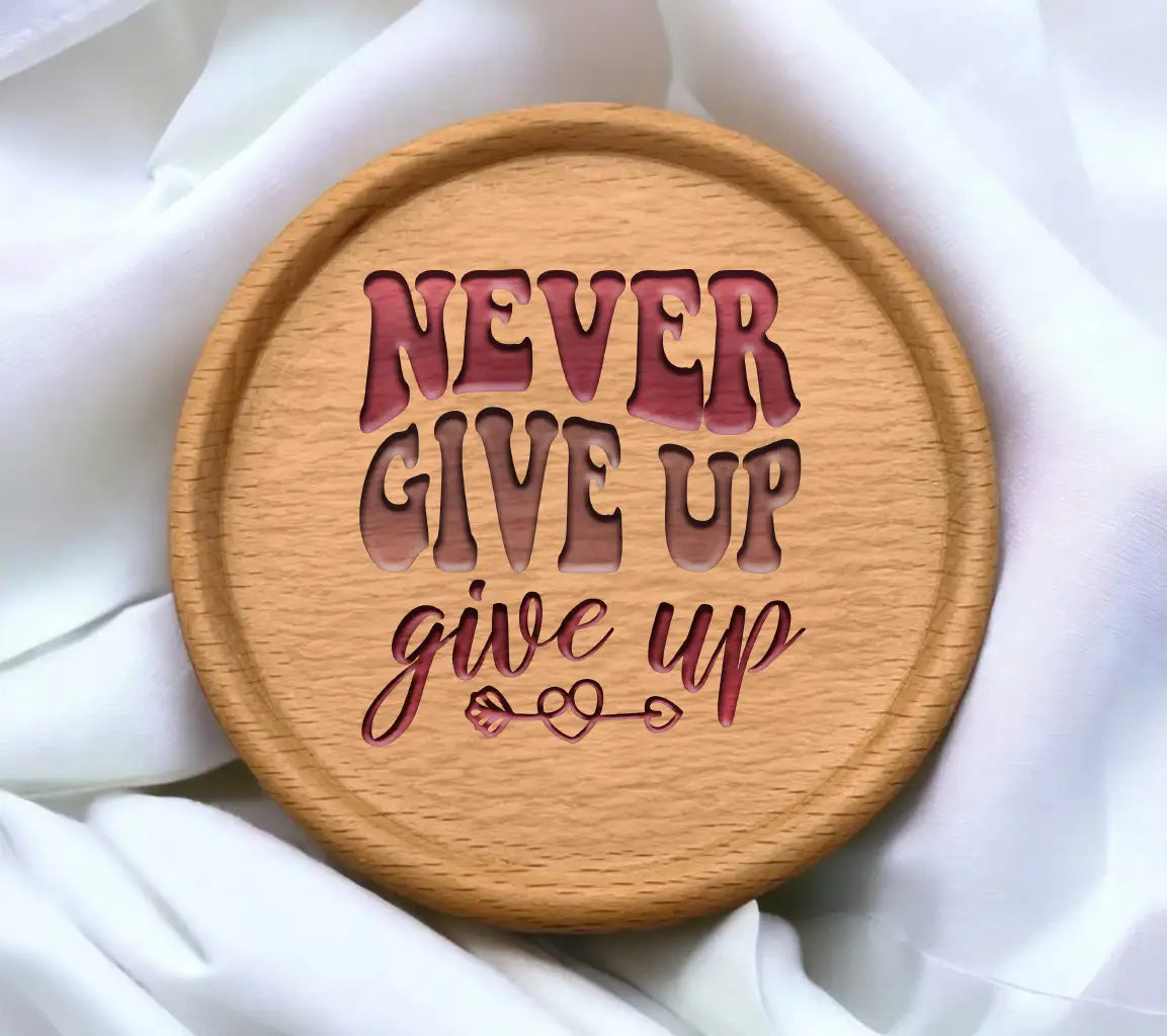 Retro Pink & White Never Give Up Breast Cancer Awareness SVG SVG