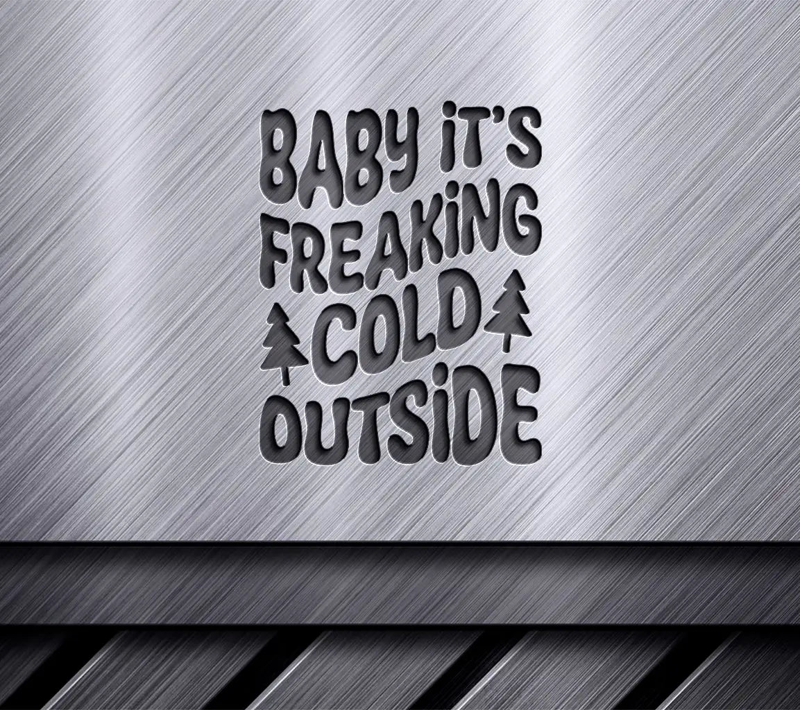 Retro Christmas Baby Its Freaking Cold Outside SVG Cut File SVG