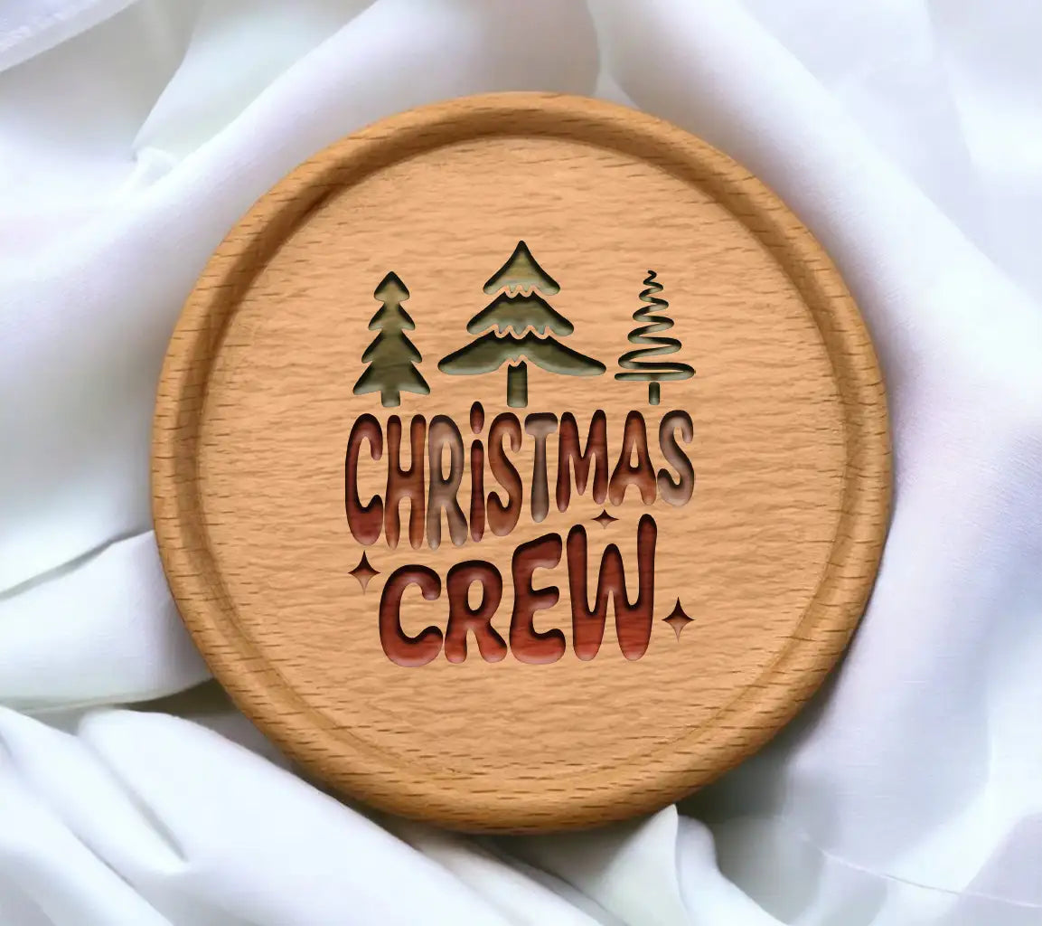 Retro Christmas Crew Design SVG - 3 Christmas Trees SVG