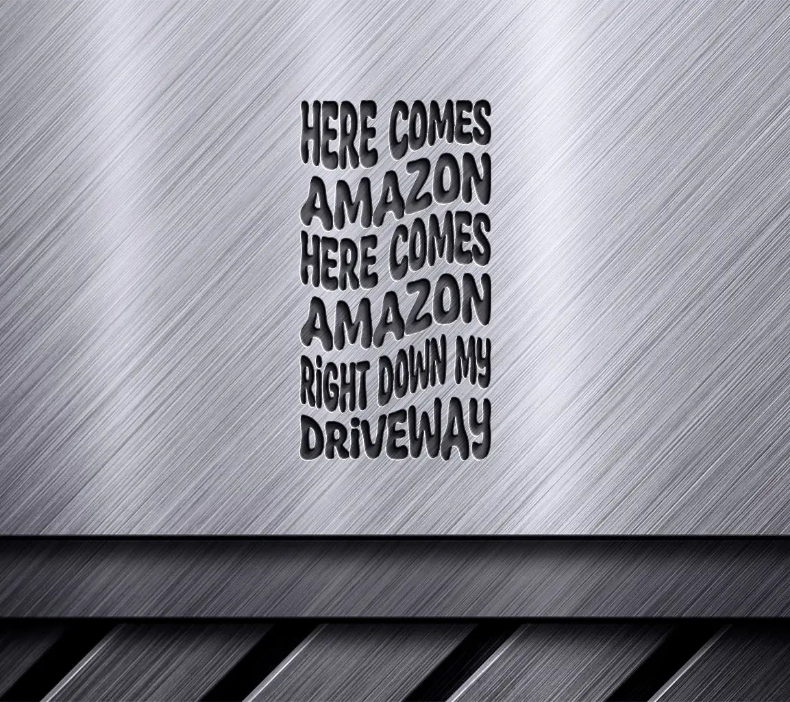 Retro Christmas Here Comes Amazon SVG Design SVG