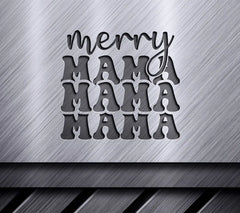Retro Christmas Merry Mama SVG Cut File - Red & Green Letters SVG