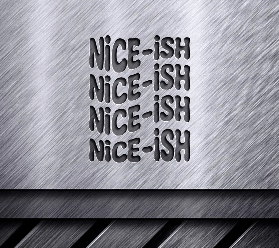 Retro Christmas Nice-ish SVG Cut File -  Letters SVG