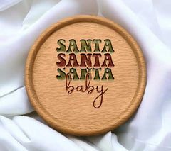 Retro Christmas Santa Baby SVG - Green & Red Sign SVG