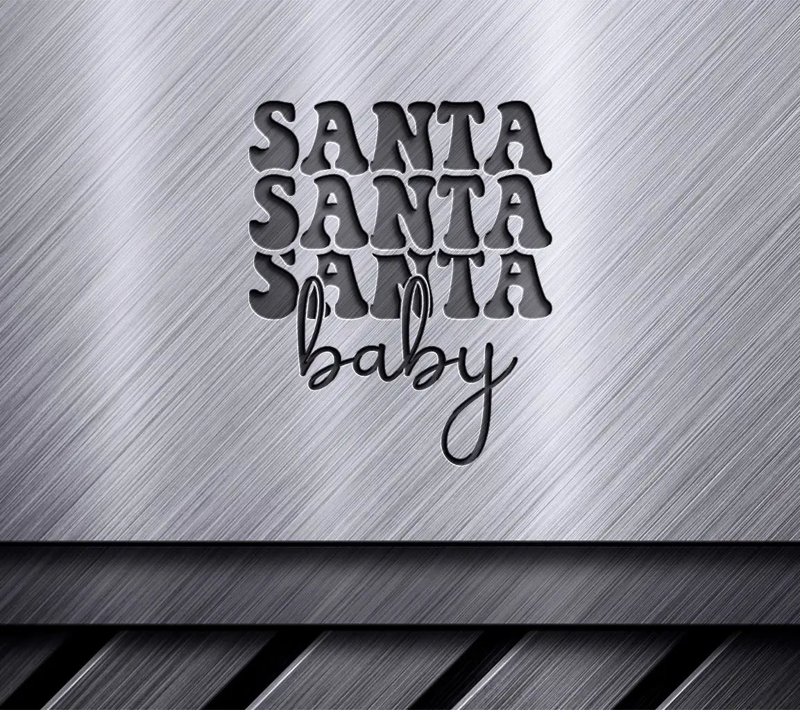 Retro Christmas Santa Baby SVG - Green & Red Sign SVG