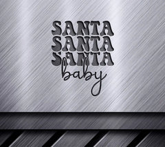 Retro Christmas Santa Baby SVG - Green & Red Sign SVG