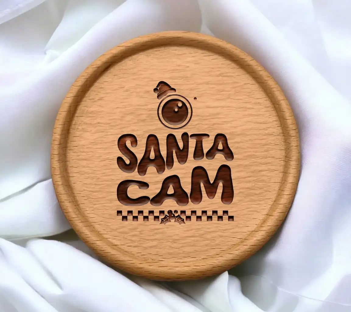 Retro Christmas Santa Cam Design SVG -  with Santa Hat SVG