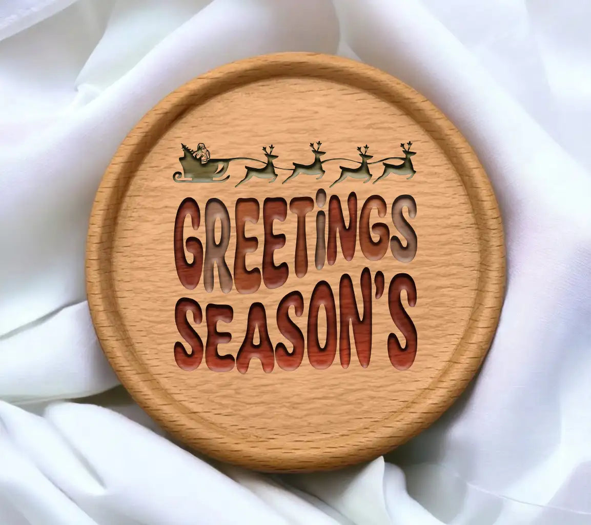 Retro Christmas Greetings SVG with Santa in Sleigh SVG