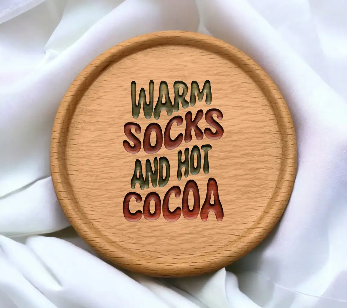 Retro Christmas Warm Socks & Hot Cocoa SVG Design SVG