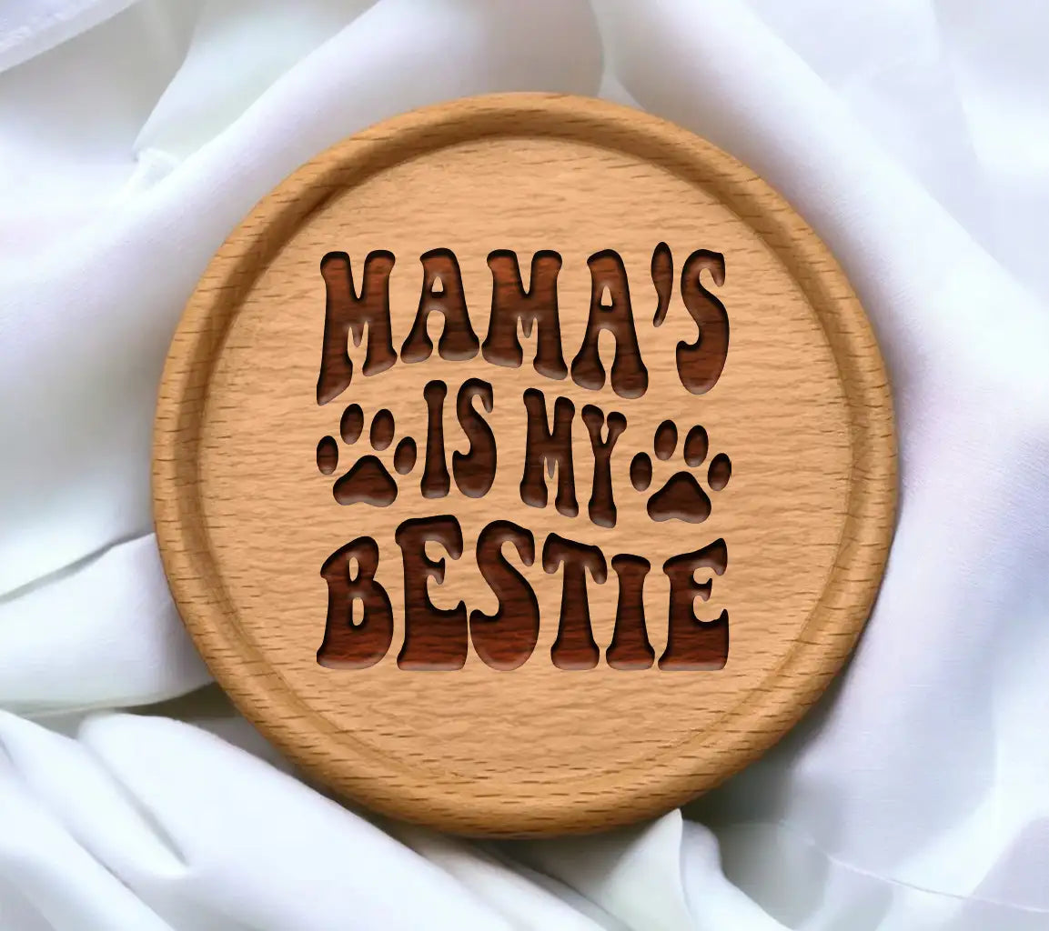Retro Dog Mom SVG - Mamas My Bestie with Paw Prints SVG