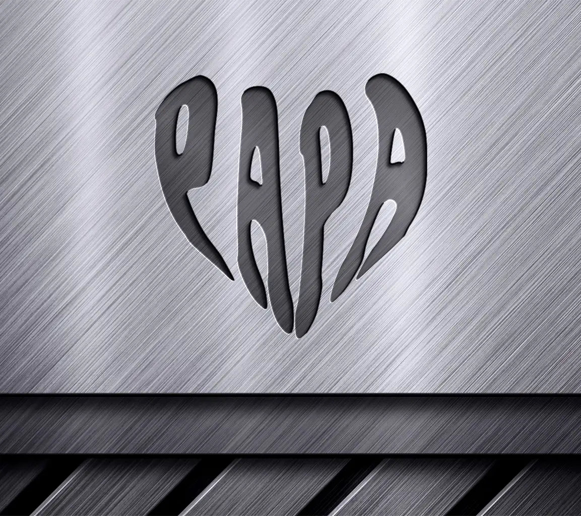 Papa Heart SVG - Retro Fathers Day Design SVG