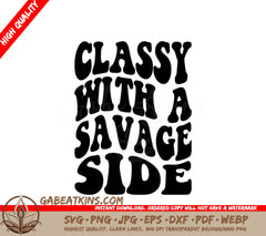 Classy With A Savage Side Retro  SVG Poster SVG