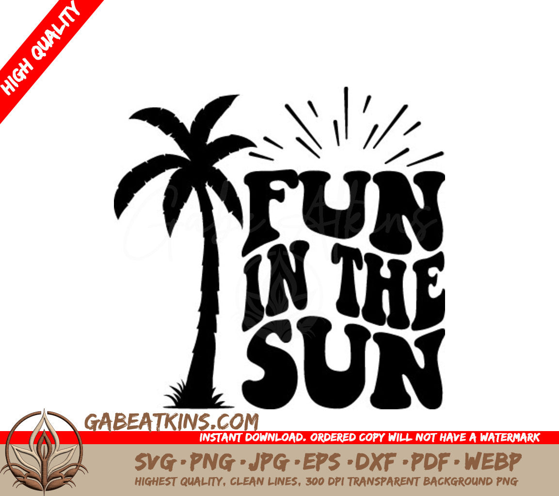 Retro Palm Tree Fun in the Sun SVG -  Design SVG