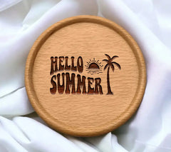  Hello Summer Palm Tree SVG - Retro Summer Design SVG