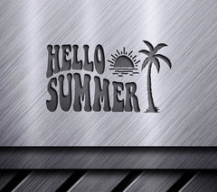  Hello Summer Palm Tree SVG - Retro Summer Design SVG