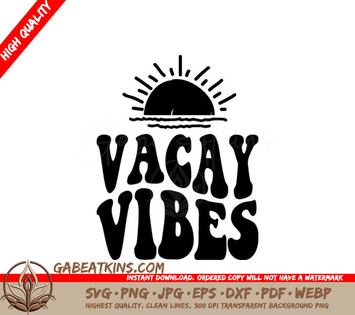 Retro Sunset Vacay Vibes SVG Design -  SVG