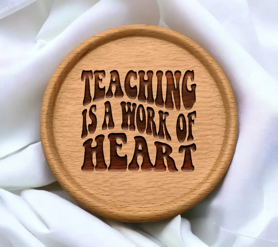  Teaching Is A Work Of Heart SVG - Retro Teacher Design SVG