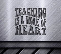  Teaching Is A Work Of Heart SVG - Retro Teacher Design SVG